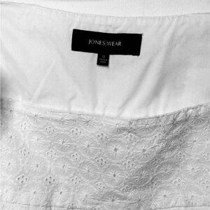 Jones Wear White Eyelet A-Line Skirt
